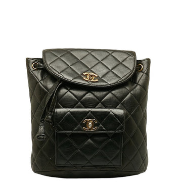Top Quality Chanel  Backpack in Lambskin Leather Black Quilted