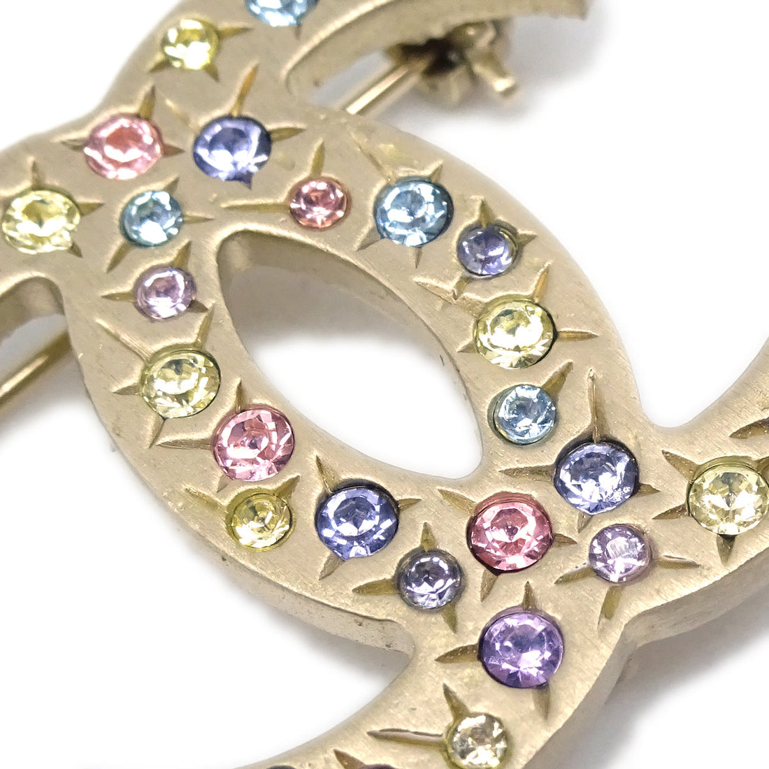 New 1:1 Rep Top Quality Chanel Rhinestone Brooch Pin Gold