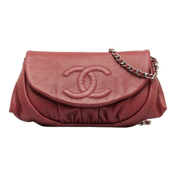 New 1:1 Rep Top Quality Chanel Cocomark Half Moon Chain houlder Bag Wine Red Caviar S  CHANEL
