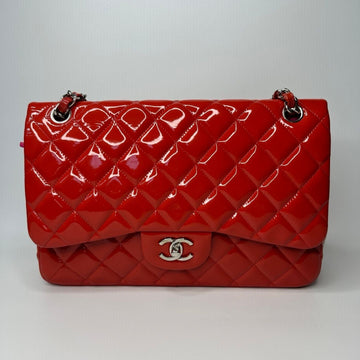 Chanel classic flap bag  leather red -NG102764