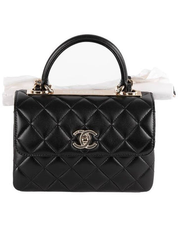 Gold CC Logo Flap Cross Bag Black Chanel