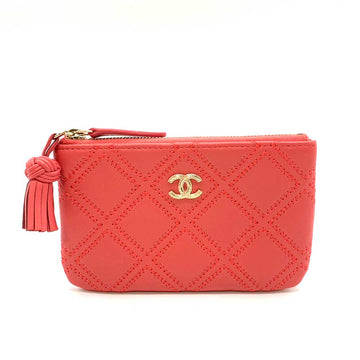 Top Quality Chanel Lambskin Mini Pouch Pink