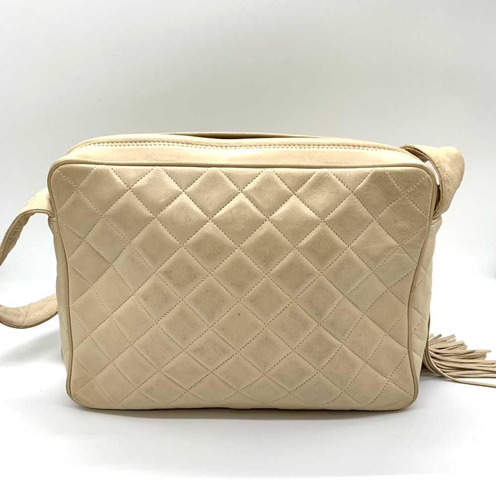 Top Quality Chanel Lambskin Matelasse Shoulder Bag Beige