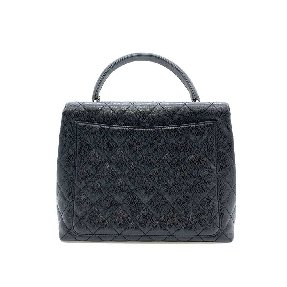 Top Quality Chanel Caviar Skin Kelly Handbag Black Gold Hardware