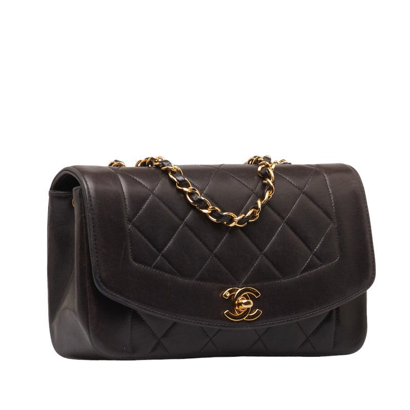 New 1:1 Rep Top Quality Chanel Matrasse Diana 23 Chain Shoulder Bag Black  S Leather  Chanel