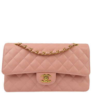 New 1:1 Rep Top Quality Chanel Pink Caviar Medium Classic Double Flap Shoulder Bag
