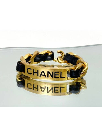 Initial Black Gold Chain Bracelet 4VCHA19600 Chanel