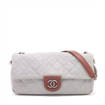 New 1:1 Rep Top Quality Chanel Matrasse  Chain Shoulder Bag Grey x Brown Gummetal G