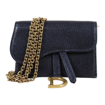 Very Good ( Rank A) ? Dior Punk Calf Skin  Card Case Black ?S24030413