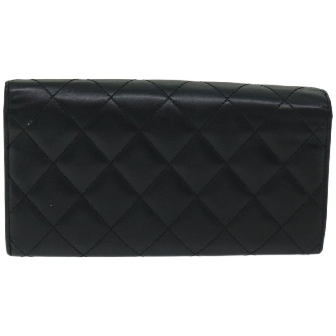 Top Quality Chanel Cambon Line Long Wallet Leather Black CC Auth 67567