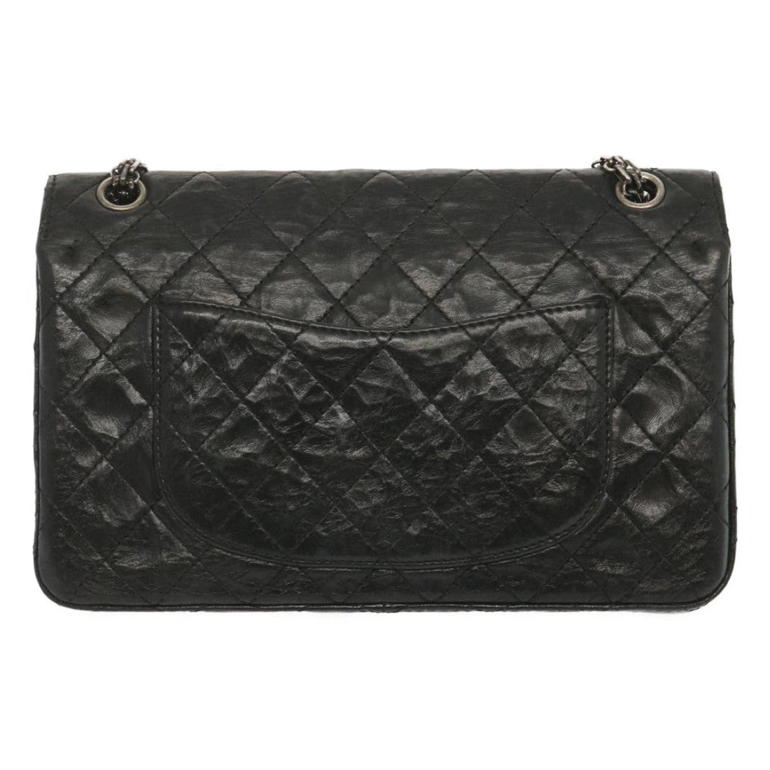 Top Quality Chanel 2.55 Matelasse Chain Bag Aged Calfskin Black A37586 CC Auth 67618A