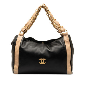 New 1:1 Rep Top Quality Chanel Coco Chain Tote Bag Black Beige   Chanel