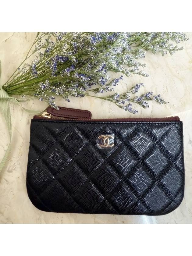 Gold CC Logo Small Calfskin Pouch Bag Black Chanel