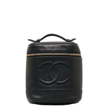 New 1:1 Rep Top Quality Chanel DECACOCOMARK Handbag Vanity Bag Black Caviar S  CHANEL