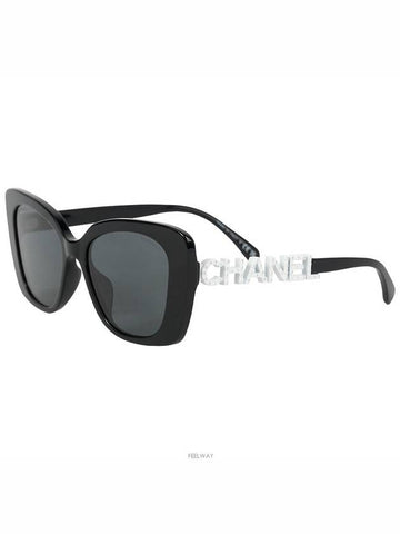 Crystal lettering sunglasses black 74455 Chanel