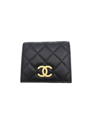 Women s CC Logo Flap Bicycle Wallet Black Chanel
