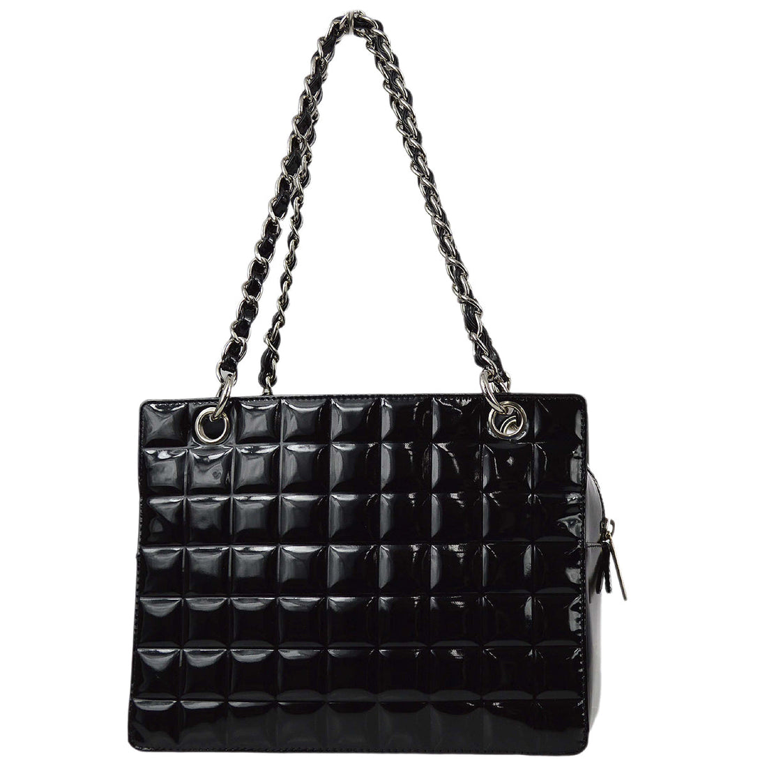 New 1:1 Rep Top Quality Chanel * Black Patent Choco Bar Chain Tote Handbag