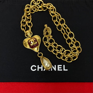 Top Quality Chanel  Heart Pearl Necklace Pendant