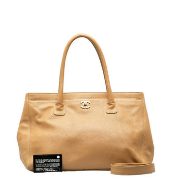 New 1:1 Rep Top Quality Chanel Cocomark Executive Handbags Shoulder Bag 2WAY Beige Caviar