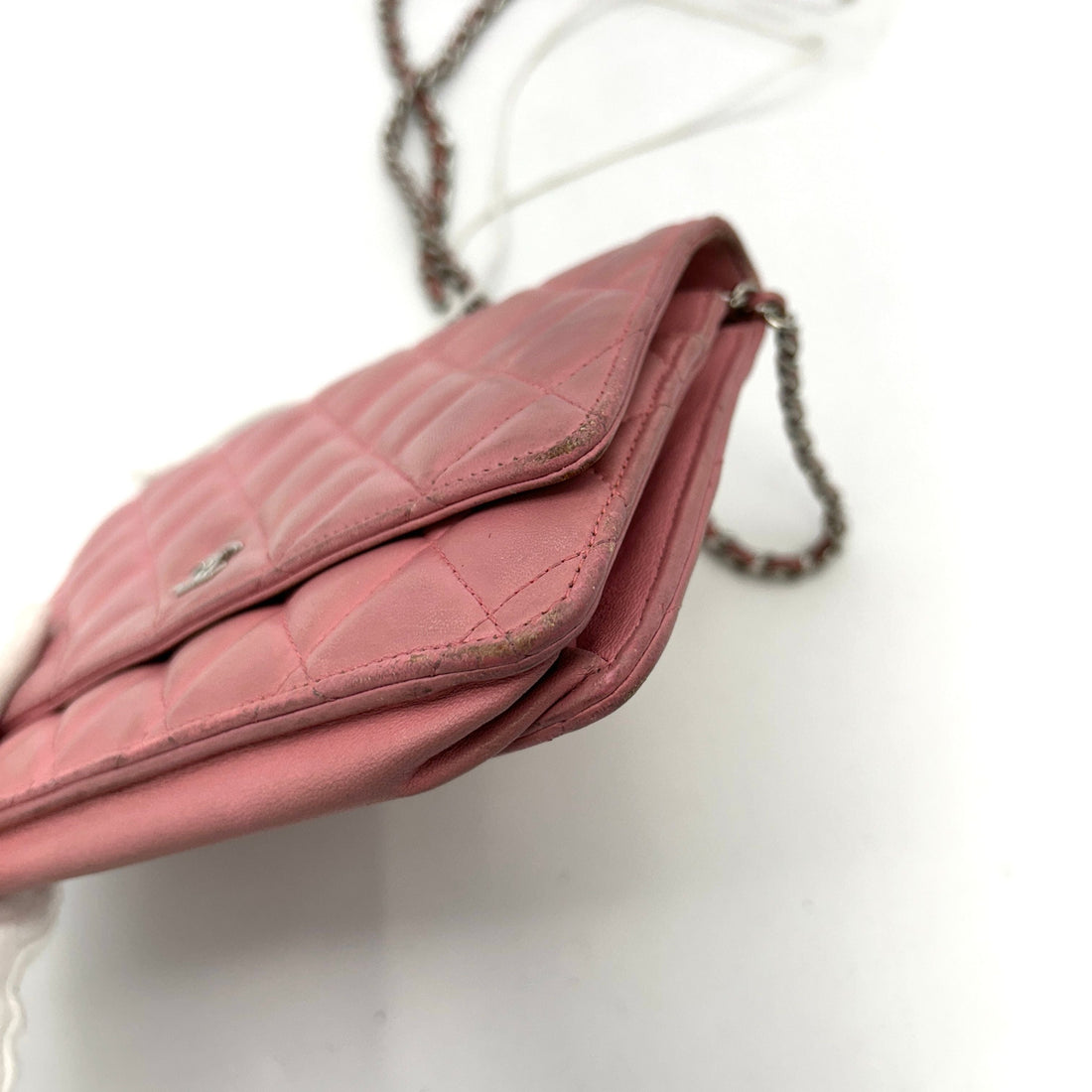 Top Quality Chanel Lambskin Quilted Wallet on Chain WOC Pink LA22262