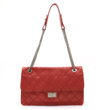 New 1:1 Rep Top Quality Chanel New 1:1 Rep Top Quality Chanel 2.55 Matrasse W Chain Bag Half-Sharp Handbag Semi-Sharp Leather Red Silver Gold  Blumin