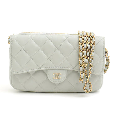 Top Quality Chanel Lambskin Matelasse Chain Wallet Bag