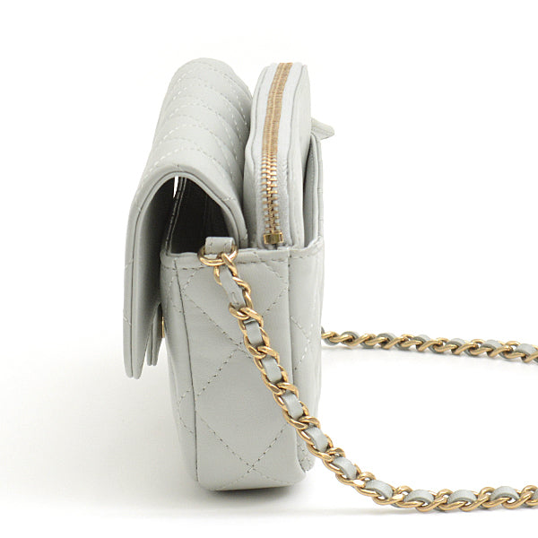 Top Quality Chanel Lambskin Matelasse Chain Wallet Bag