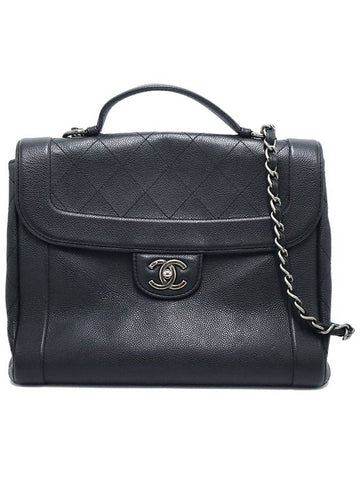 Top Quality Chanel A90394 Black Calfskin Quilted Silver Satchel Chain Tote 2WAY 20s Chanel