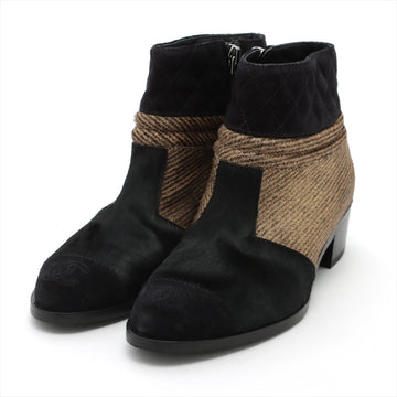New 1:1 Rep Top Quality Chanel Coco Shoes 35C  Black X Brown G31040