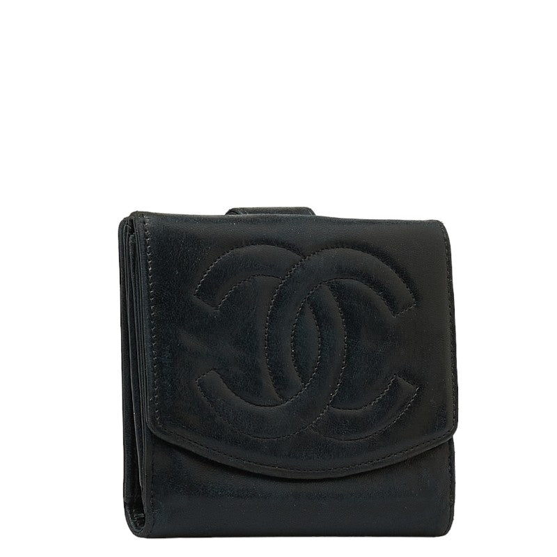 New 1:1 Rep Top Quality Chanel DECACOCO Double Hook Fed Wallet Black Leather  CHANEL