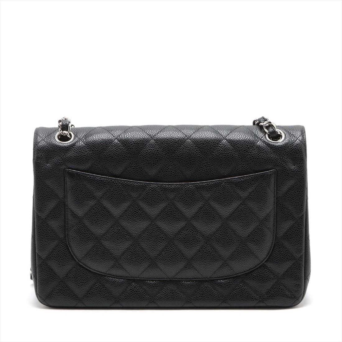 New 1:1 Rep Top Quality Chanel DECAMATRASSE 30  Caviar S Double Flap Double Chain Bag Black Silver  15th A58600