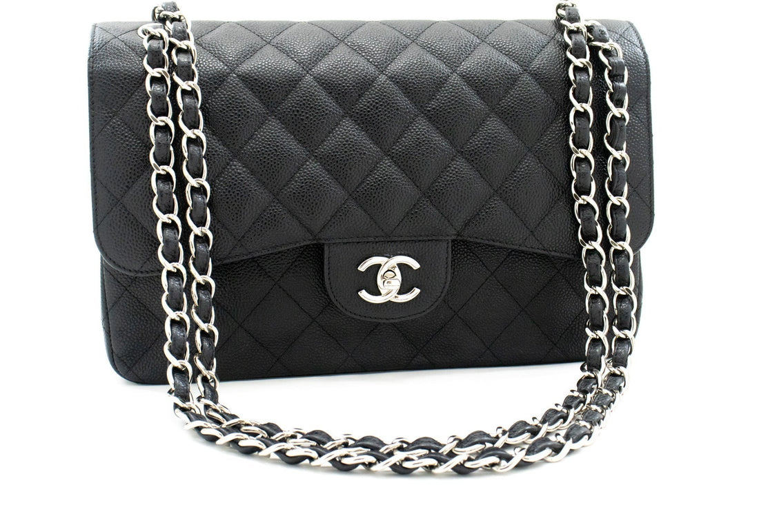 Top Quality Chanel 11" Large Grained Calfskin Double New Chain Shoulder Bag