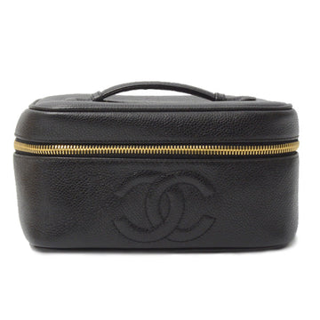 Top Quality Chanel Caviar Skin Vanity Bag Cosmetic Pouch Black