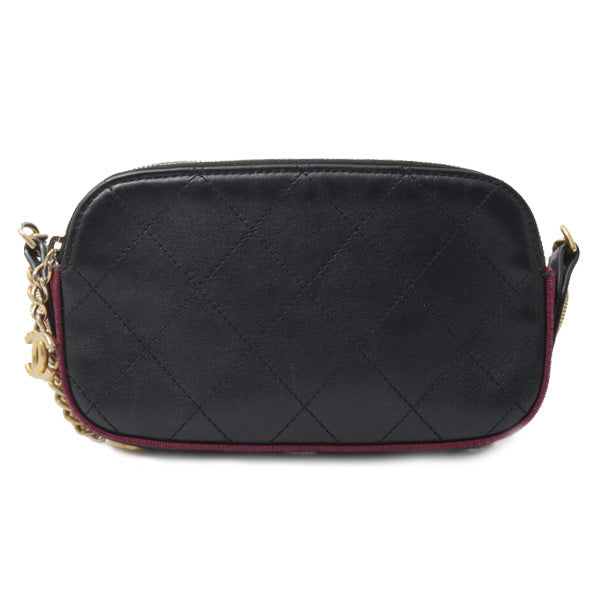 Top Quality Chanel Matelasse Chain Shoulder Bag Black Bordeaux