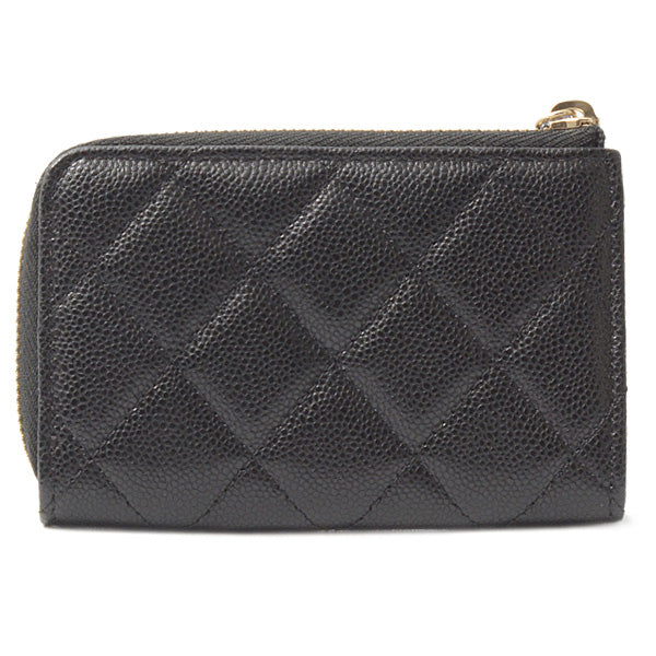 Top Quality Chanel Caviar Skin Matelasse Coin Case Key Ring Mini Wallet AP0221