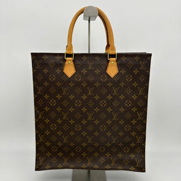 Louis Vuitton Sac Plat Monogram Brown Leather Tote Bag Medium