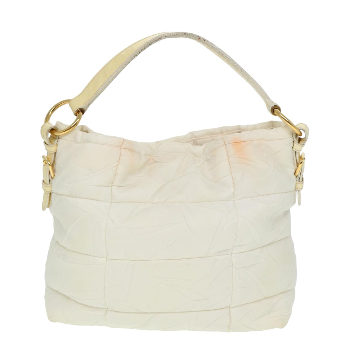 PRADA Shoulder Bag Nylon White Auth 78332