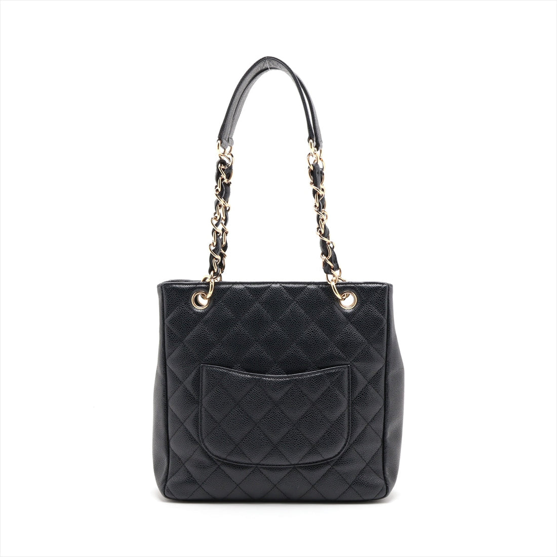 New 1:1 Rep Top Quality Chanel PST Caviar S Tote Top Bag Black Gold  8th