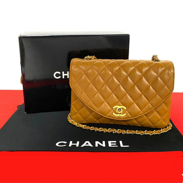 Top Quality Chanel Lambskin Matelasse Chain Shoulder Bag Brown