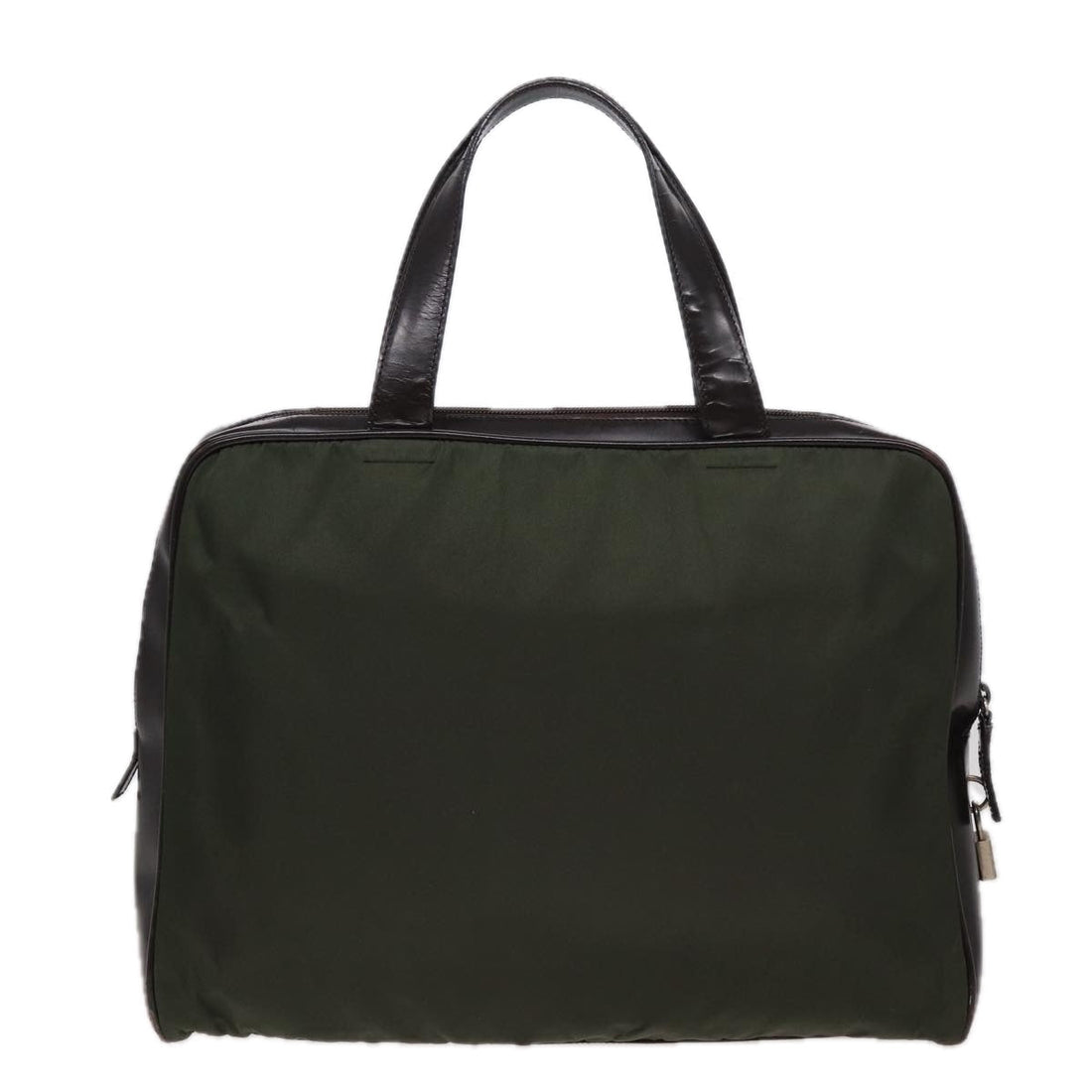 PRADA Hand Bag Nylon Khaki Auth 79664