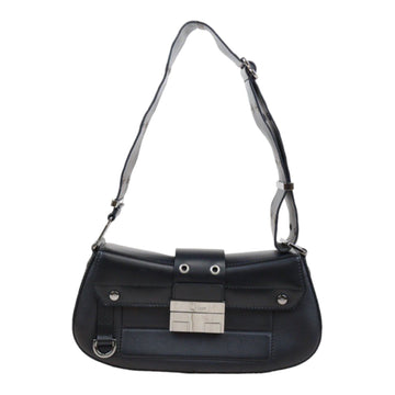 Rank A ? Dior Punk Calf Skin Shoulder Bag Black ?24012518