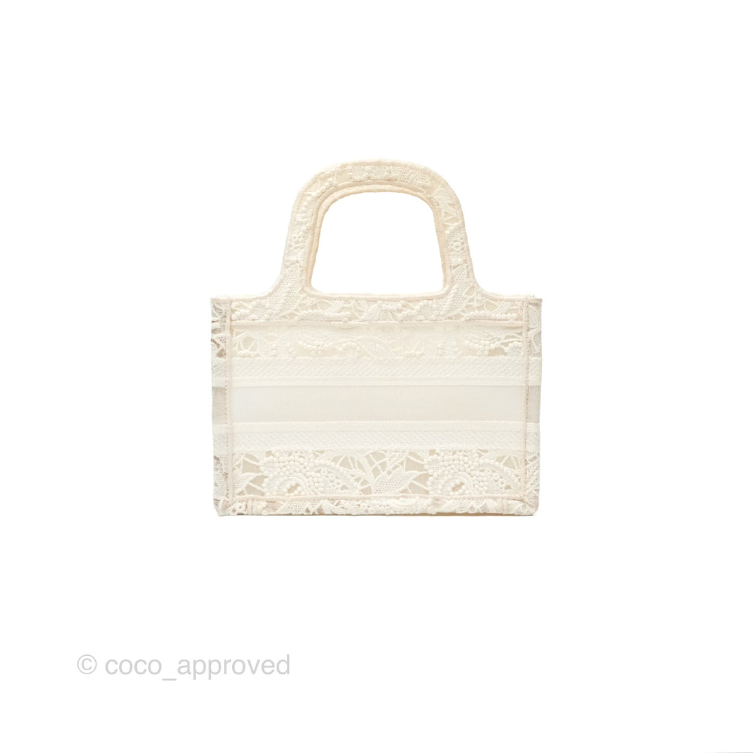 Dior Mini Book Tote Natural Macramé-Effect Embroidery