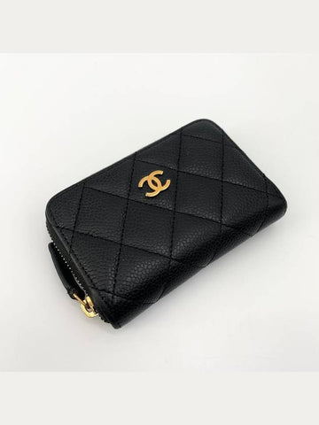 Caviar zipper gold card wallet Chanel