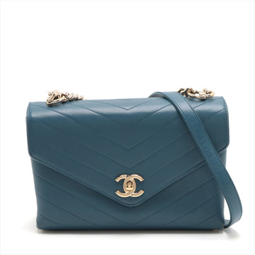 New 1:1 Rep Top Quality Chanel Chevron in Chain Shoulder Bag Blue G