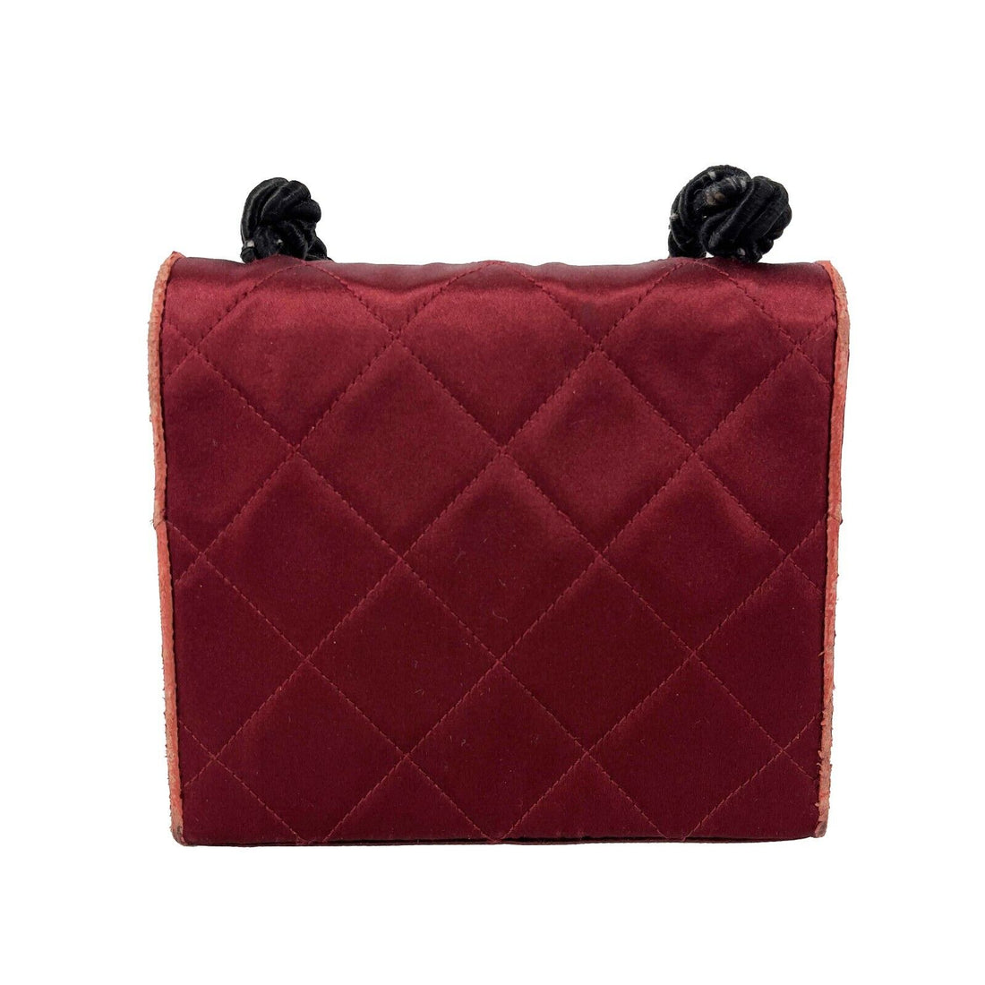Top Quality Chanel -  Mini Satin Quilted Rope Shoulder Crossbody - Burgundy / Black