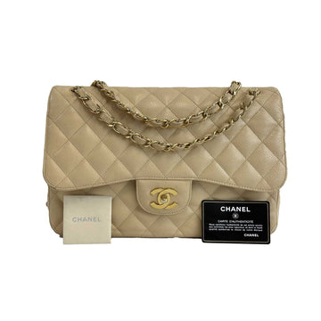 Top Quality Chanel - Large CC Caviar Leather Double New Tan Shoulder Bag