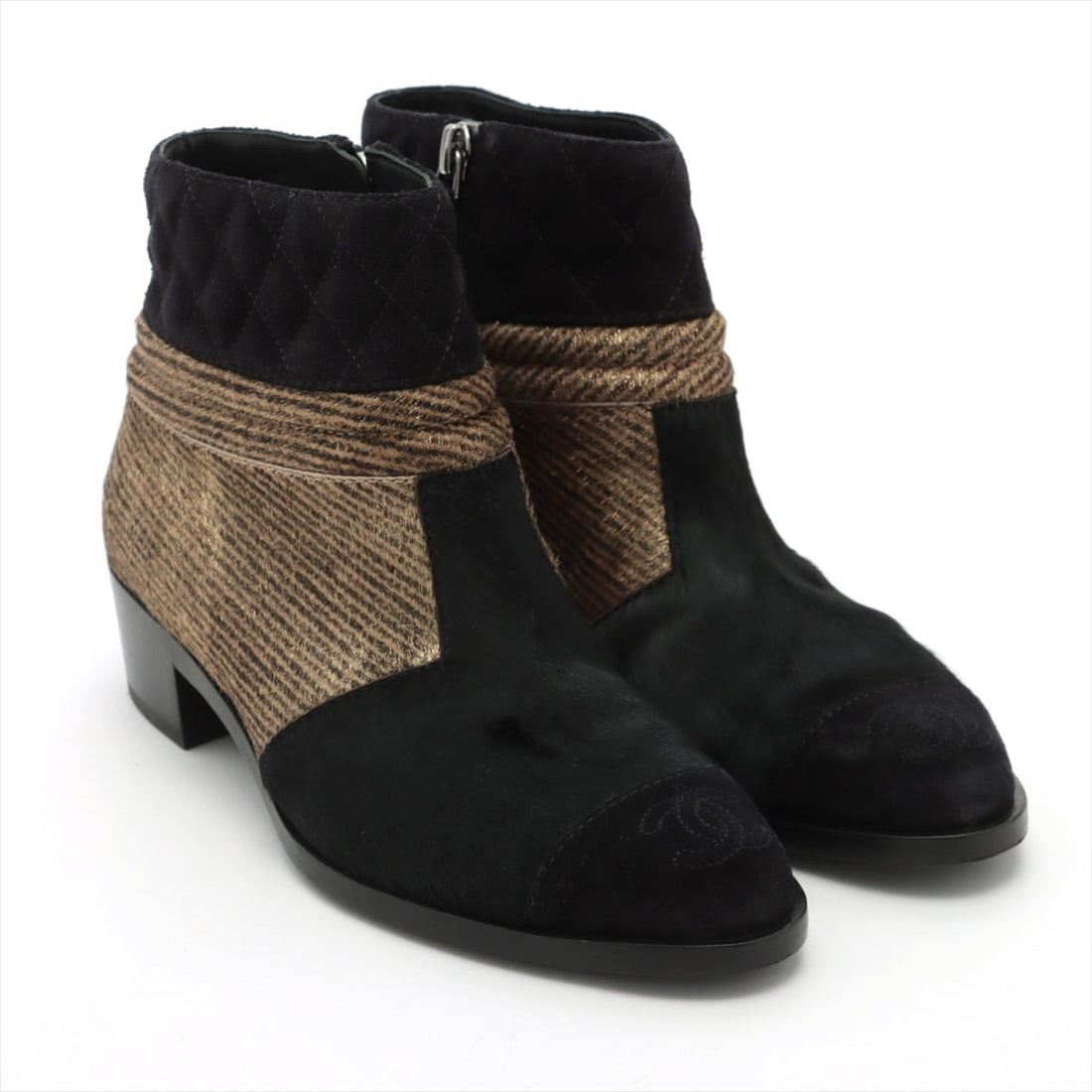 New 1:1 Rep Top Quality Chanel Coco Shoes 35C  Black X Brown G31040