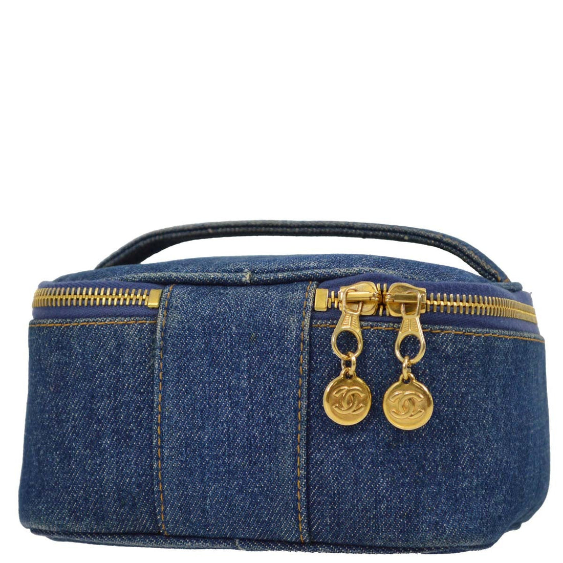 New 1:1 Rep Top Quality Chanel Blue Denim Timeless Vanity Handbag