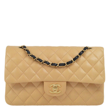 New 1:1 Rep Top Quality Chanel Black Lambskin Medium Classic Double Flap Shoulder Bag