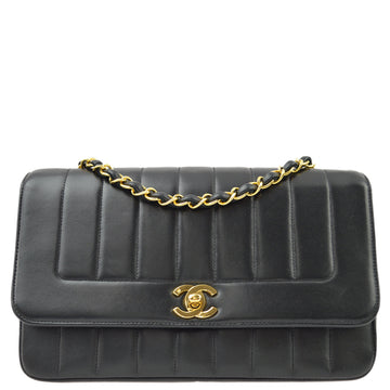 New 1:1 Rep Top Quality Chanel Black Lambskin Mademoiselle Straight Flap Shoulder Bag